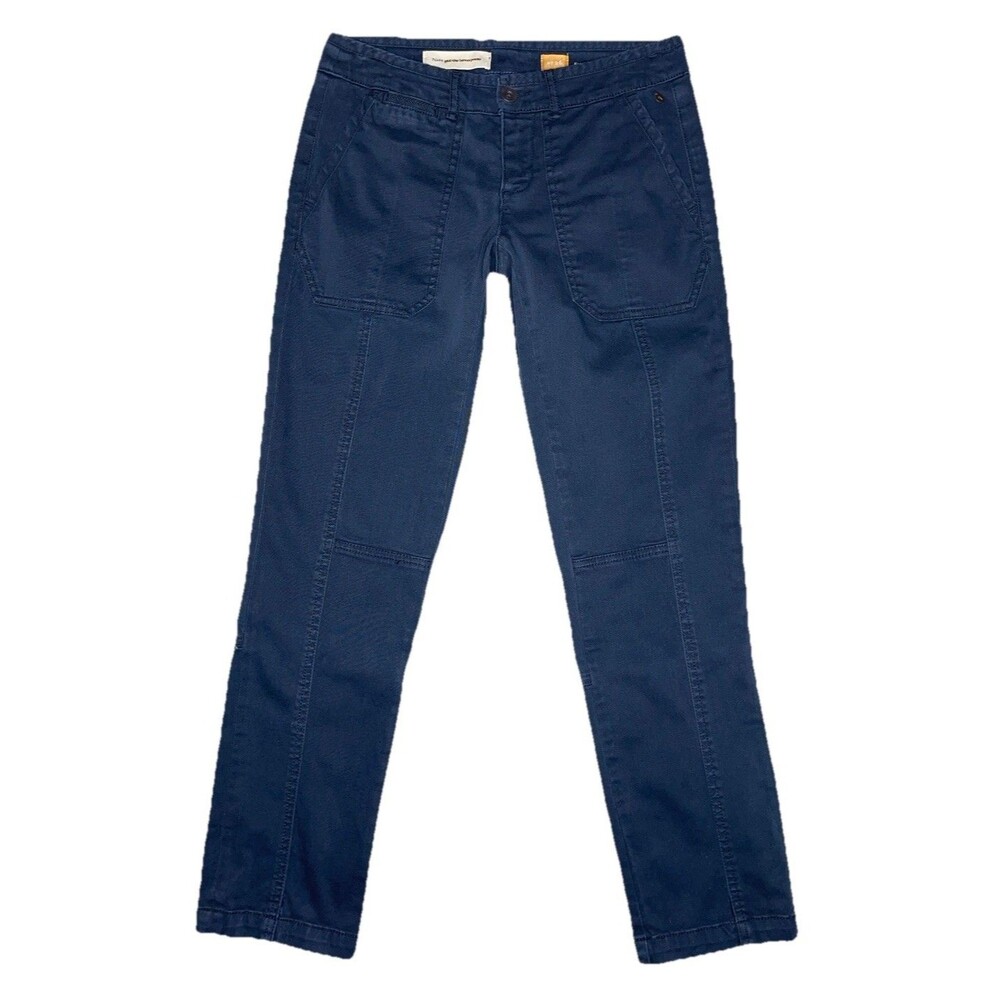 Pilcro Letterpress Hyphen Ankle Pants Womens 28 Navy Blue Cargo Low Rise Boho